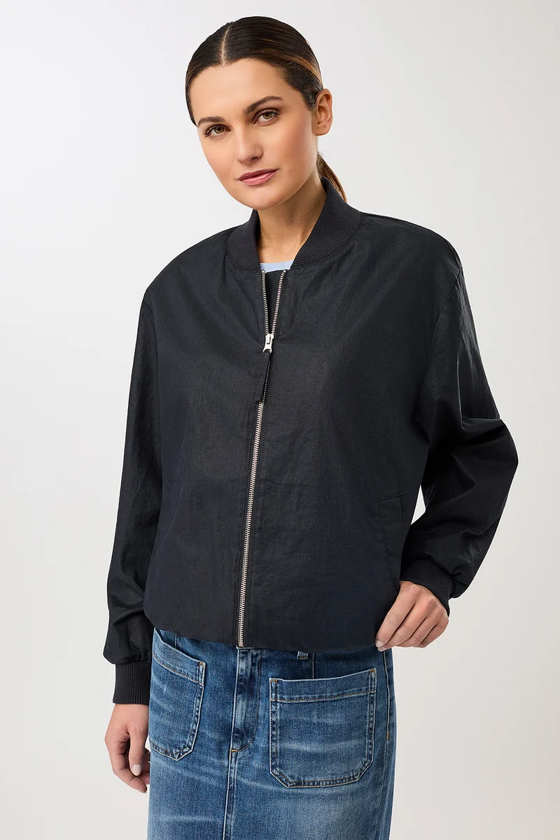Bomberjacke mit seitlichen Reißverschlüssen (Navy)