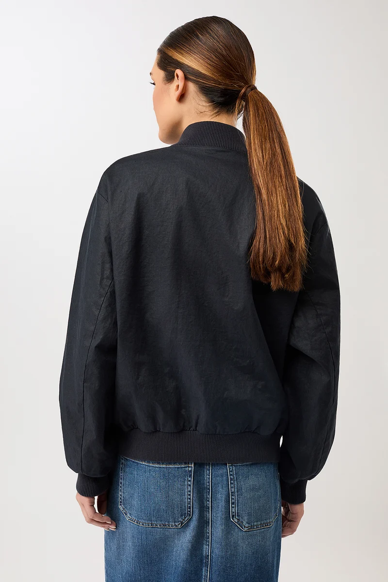 Bomberjacke mit seitlichen Reißverschlüssen (Navy)