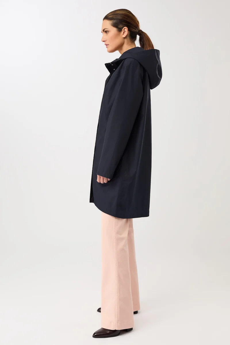 Schmaler Regenparka mit verdecktem Reissverschluß (Navy)
