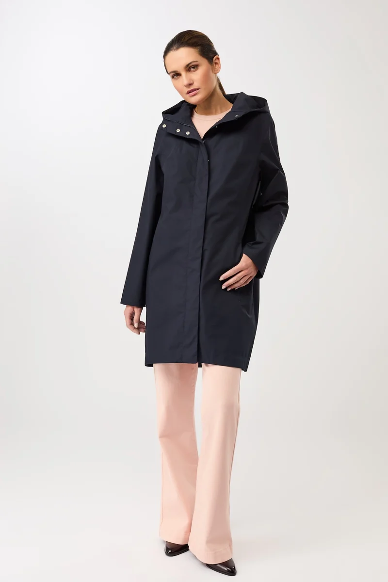 Schmaler Regenparka mit verdecktem Reissverschluß (Navy)
