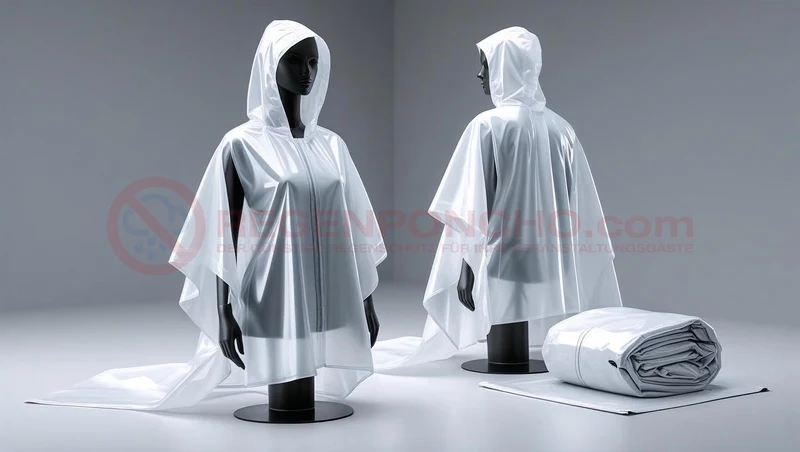 Wiederverwendbarer Regenponcho aus PVC – Transparent & robust ab 3,50 €