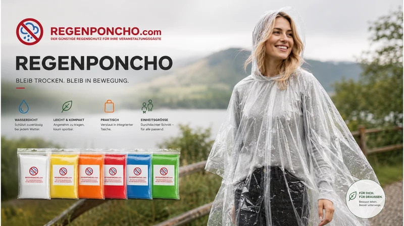 Einweg Regenponcho transparent ab 0,49 € – Regenschutz für Festivals, Events & Großhandel