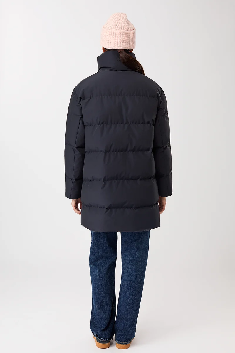 Jacke mit Stehkragen aus Eco Daune (Navy)