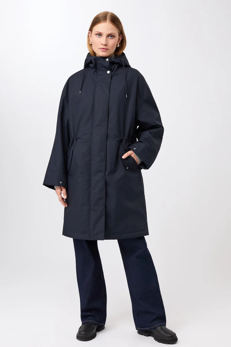 Langer Parka leicht wattiert (Navy)