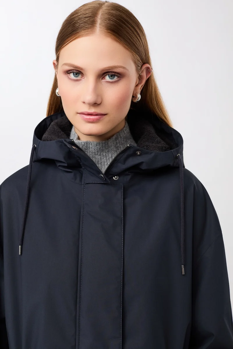 Langer Parka leicht wattiert (Navy)