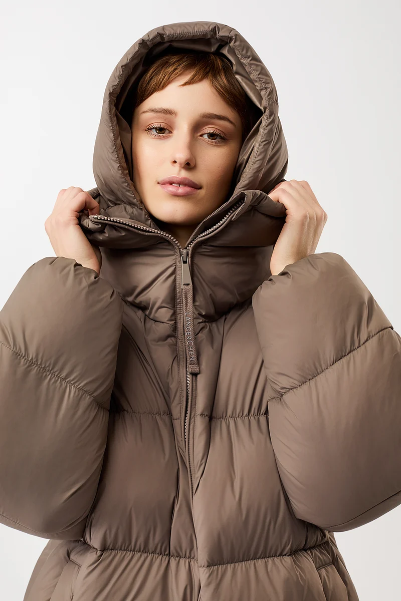 Steppjacke mit Kragen und abnehmbarer Kapuze (Concrete)