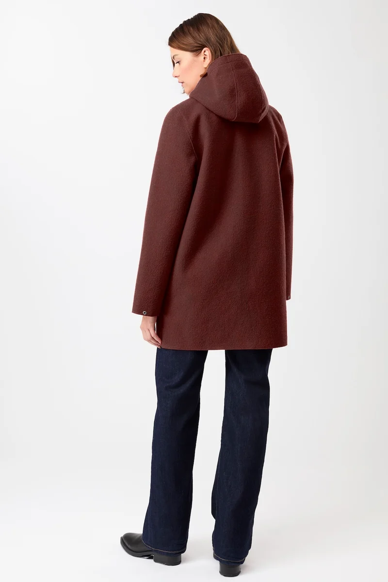 Kapuzenjacke aus Walk mit Membran (Burgundy)
