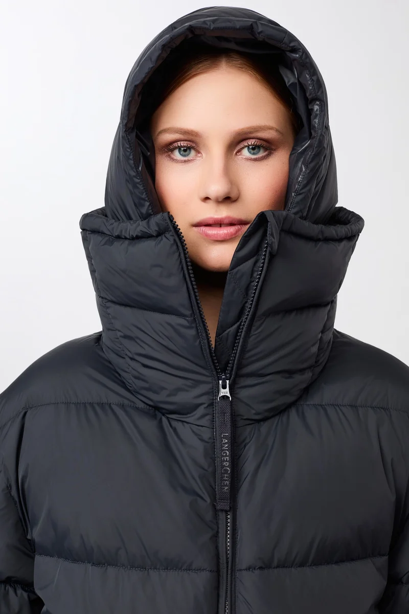 Steppjacke mit Kragen und abnehmbarer Kapuze (Midnight)