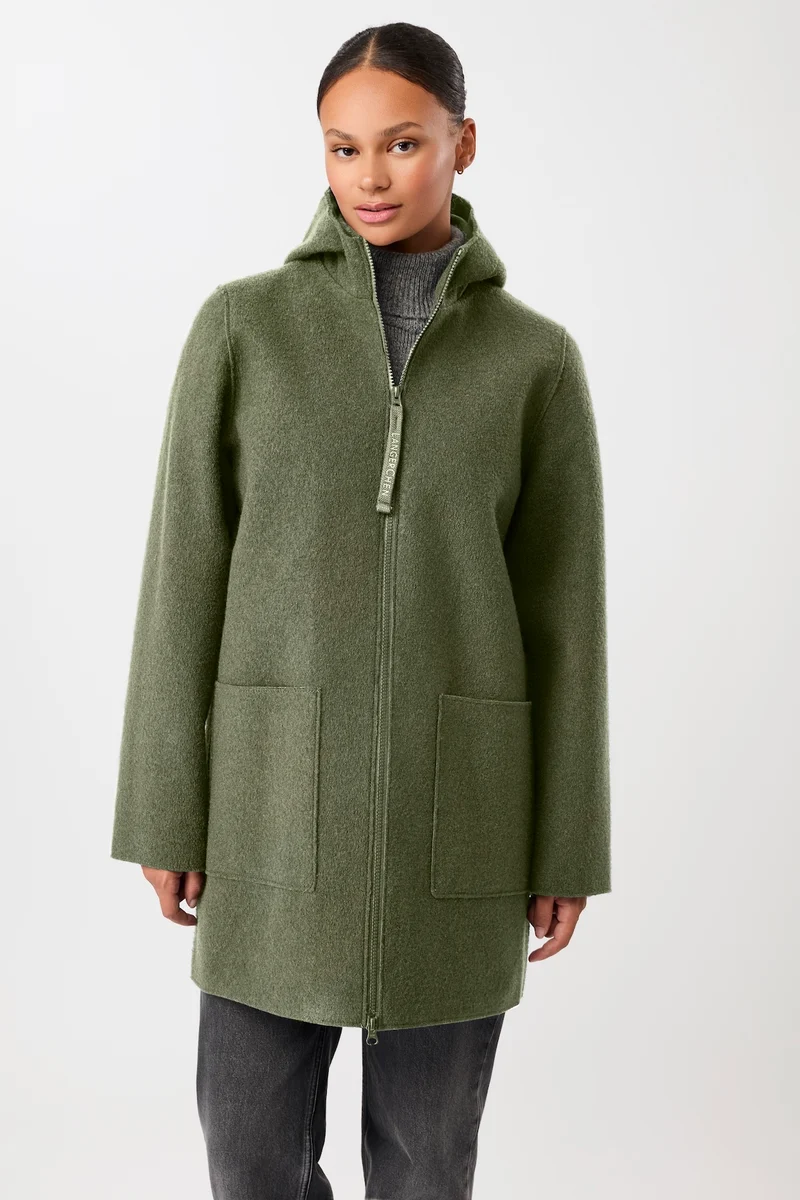 Kapuzenjacke aus Walk mit Membran (Sencha)