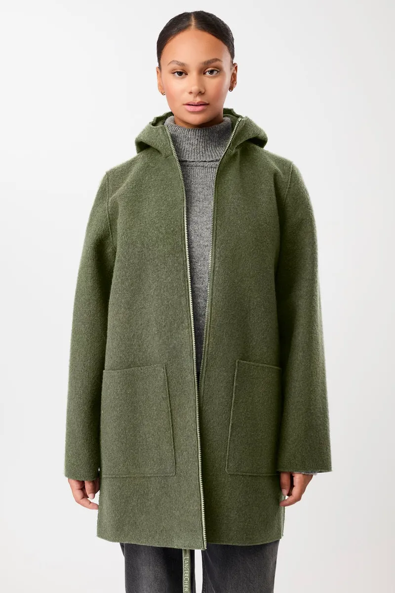 Kapuzenjacke aus Walk mit Membran (Sencha)