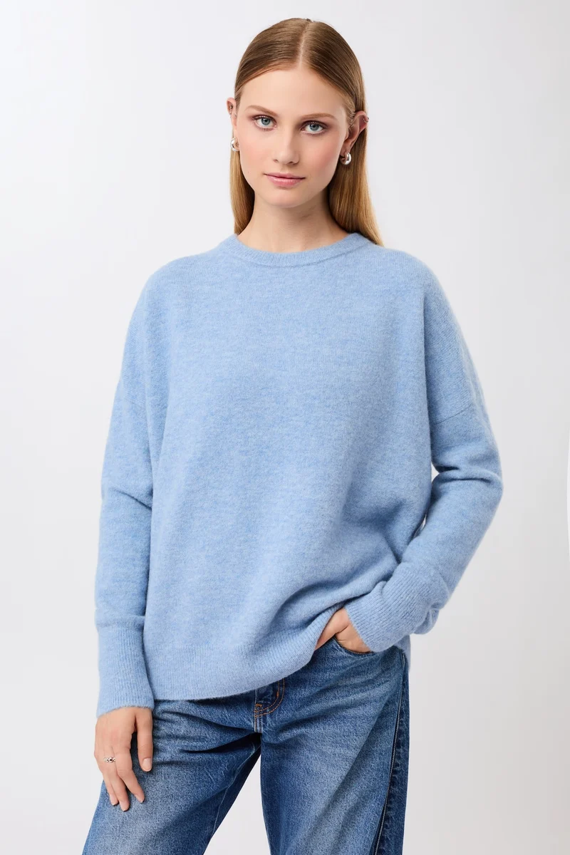 Oversized-Pullover aus Alpaka (Sky)