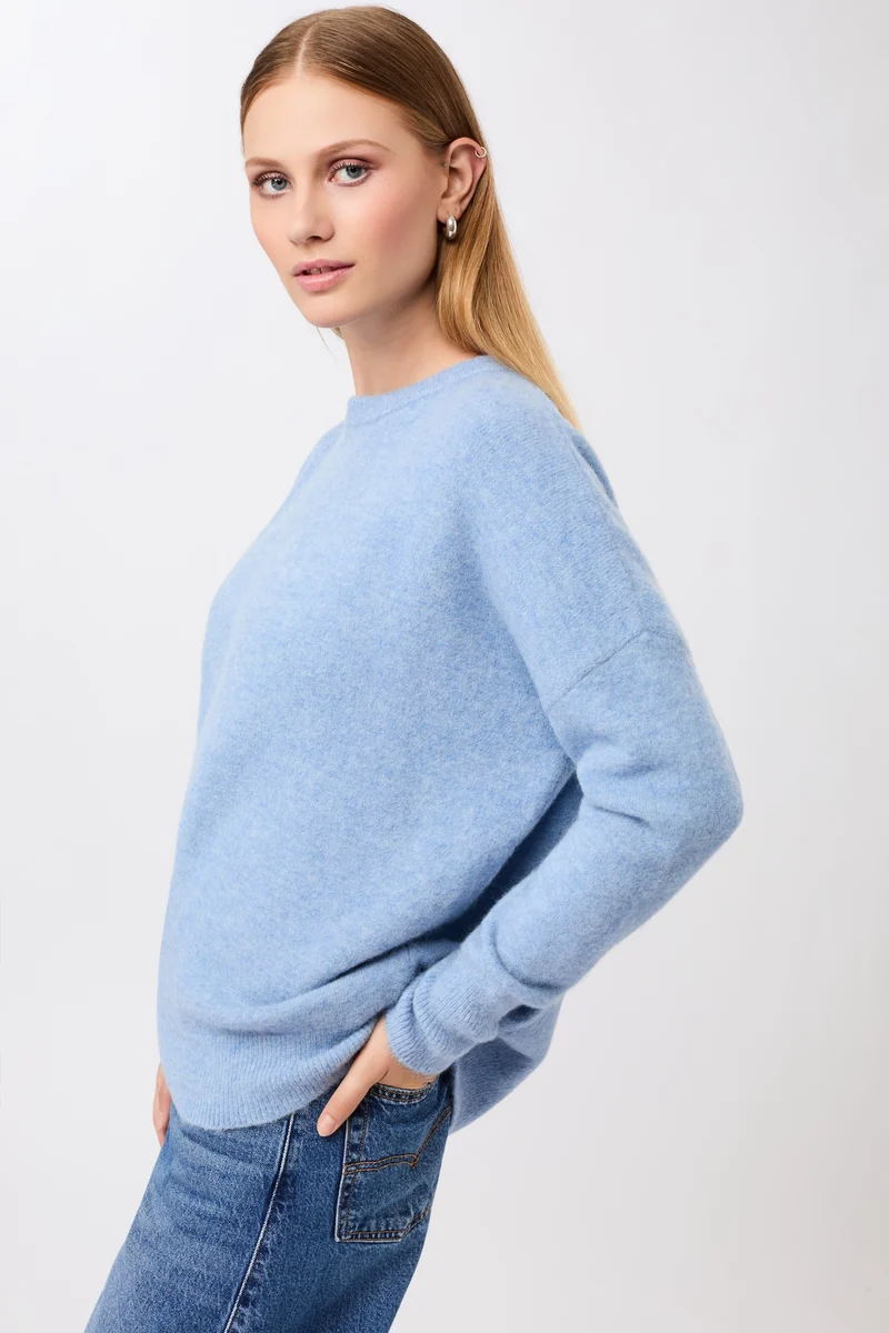 Oversized-Pullover aus Alpaka (Sky)