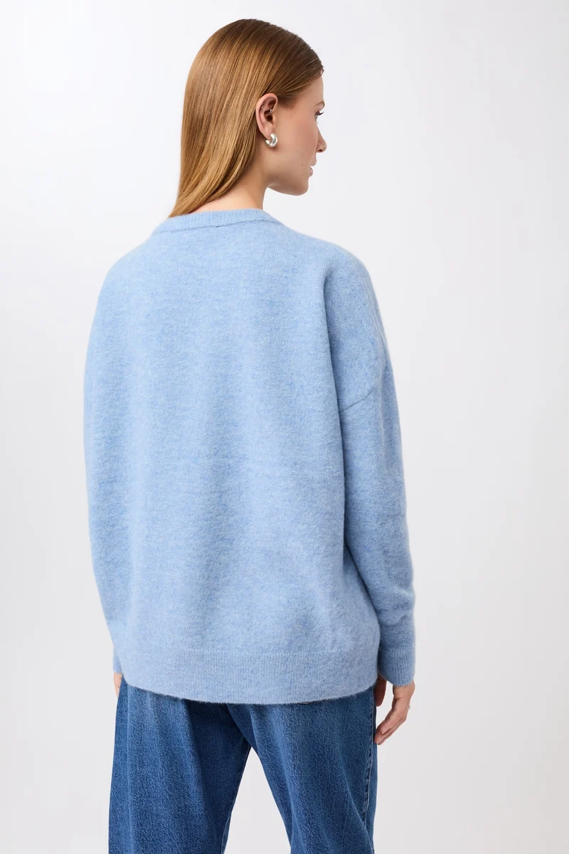 Oversized-Pullover aus Alpaka (Sky)