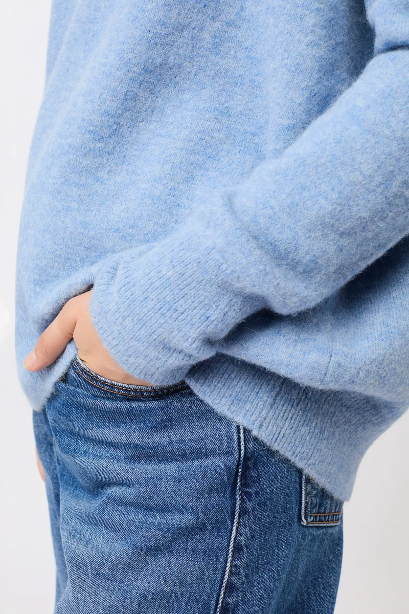 Oversized-Pullover aus Alpaka (Sky)