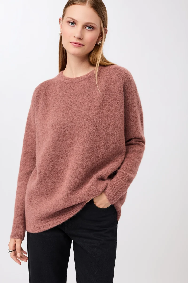 Oversized-Pullover aus Alpaka (Mauve)