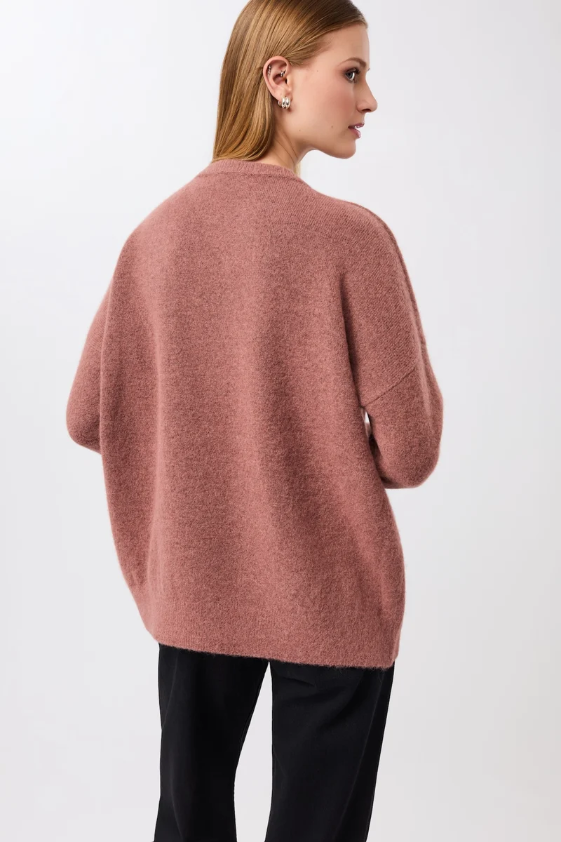 Oversized-Pullover aus Alpaka (Mauve)