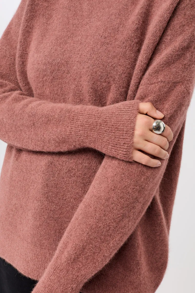 Oversized-Pullover aus Alpaka (Mauve)