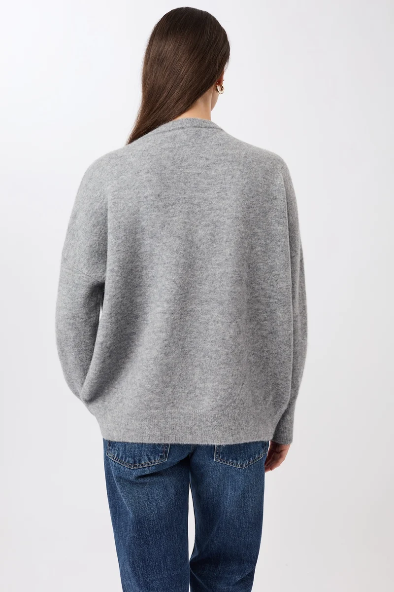 Oversized-Pullover aus Alpaka (Grey Melange)
