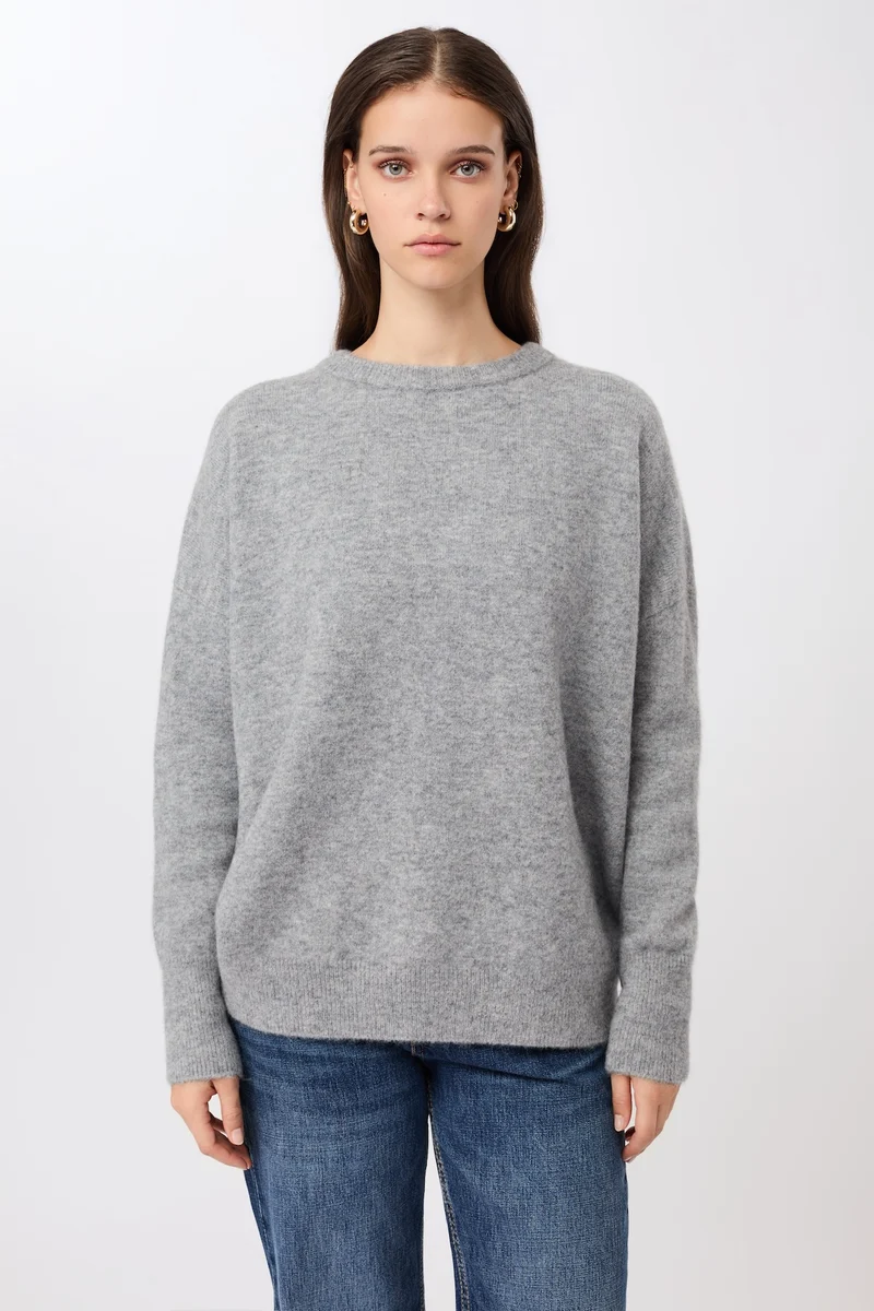 Oversized-Pullover aus Alpaka (Grey Melange)