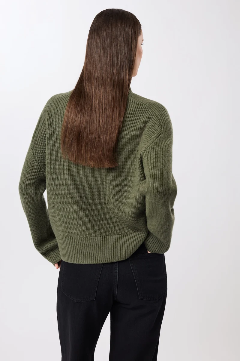 Premium Strickpullover aus reiner Bio-Wolle (Sencha)