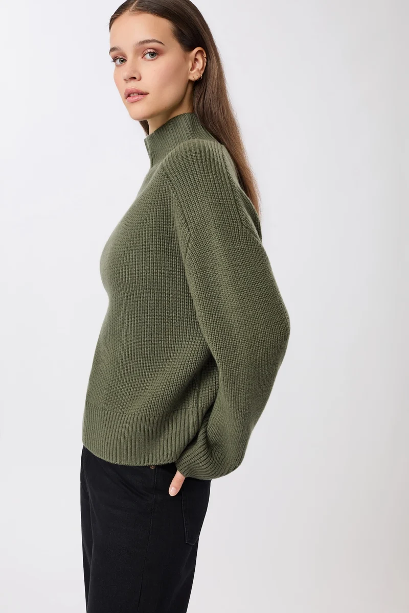 Premium Strickpullover aus reiner Bio-Wolle (Sencha)