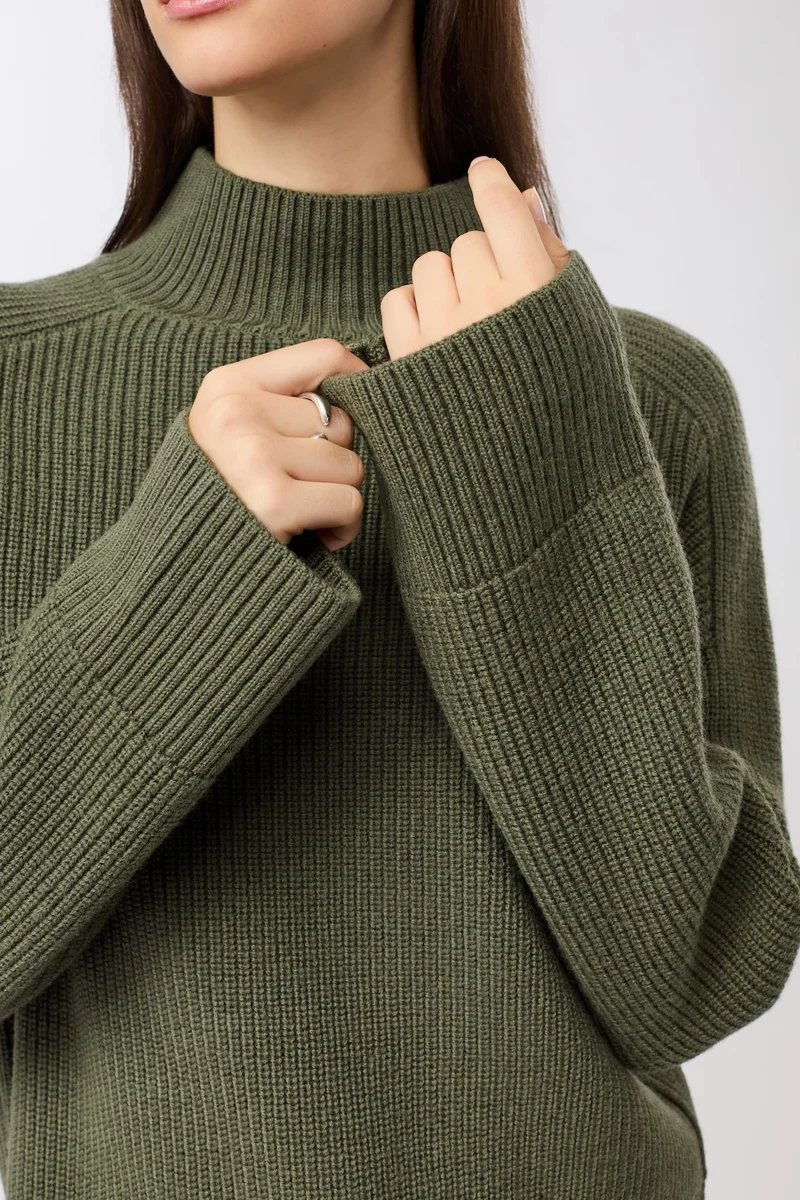 Premium Strickpullover aus reiner Bio-Wolle (Sencha)