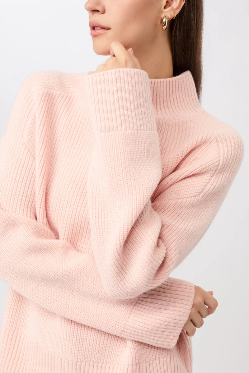 Premium Strickpullover aus reiner Bio-Wolle (Rose Clay)