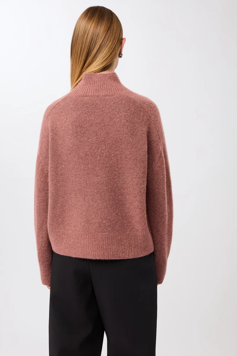 Strickpullover mit Stehkragen (Mauve)