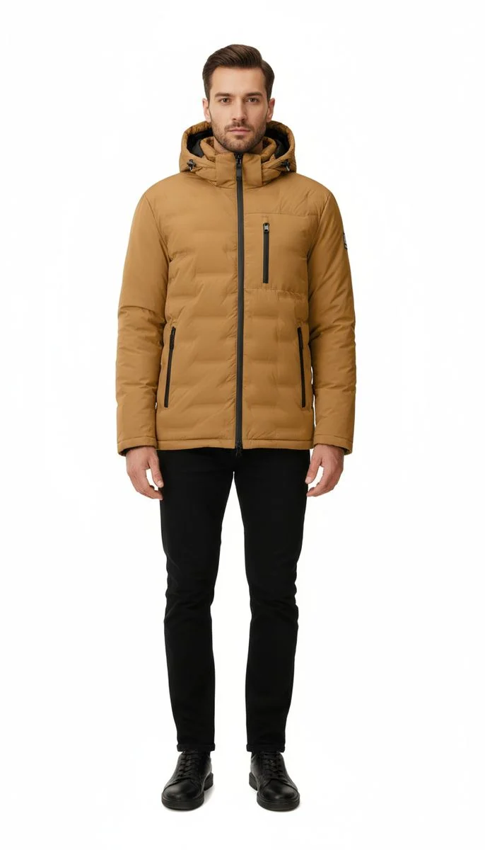 LPO Herren Steppjacke im Materialmix mit abnehmbarer Kapuze Justin