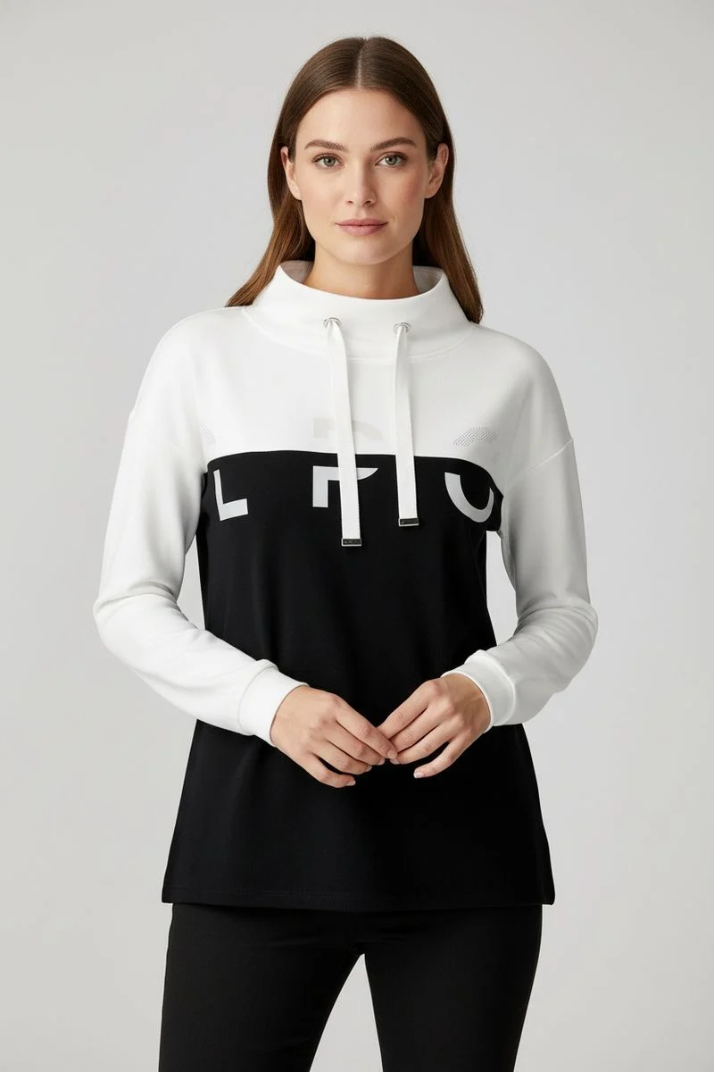 LPO Damen Hoodie mit weitem Ausschnitt und Colourblock-Design Mira