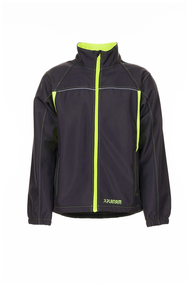 Planam Softshelljacke Basalt Neon