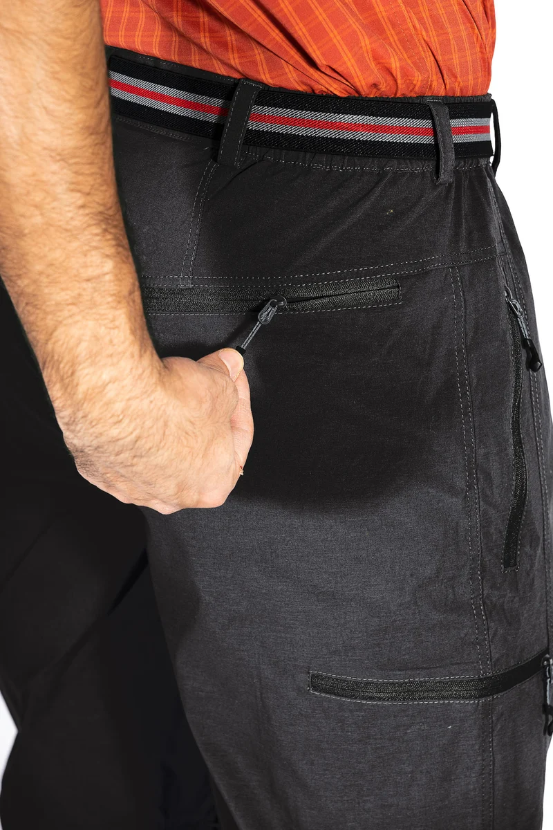MauL Sport Herren Wanderhose elastisch T-Zipp-off Quebec (2024) black (Kurzgröße)