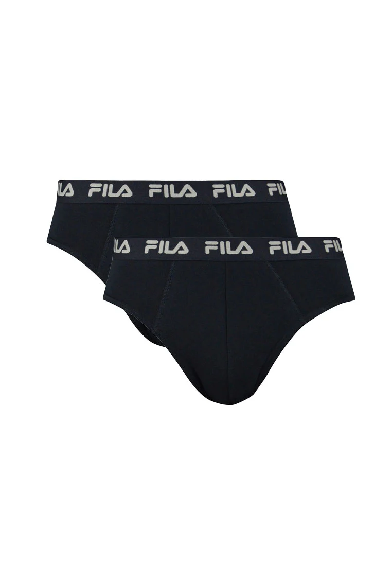 FILA 2er Pack Herrenslips, schwarzer Bund