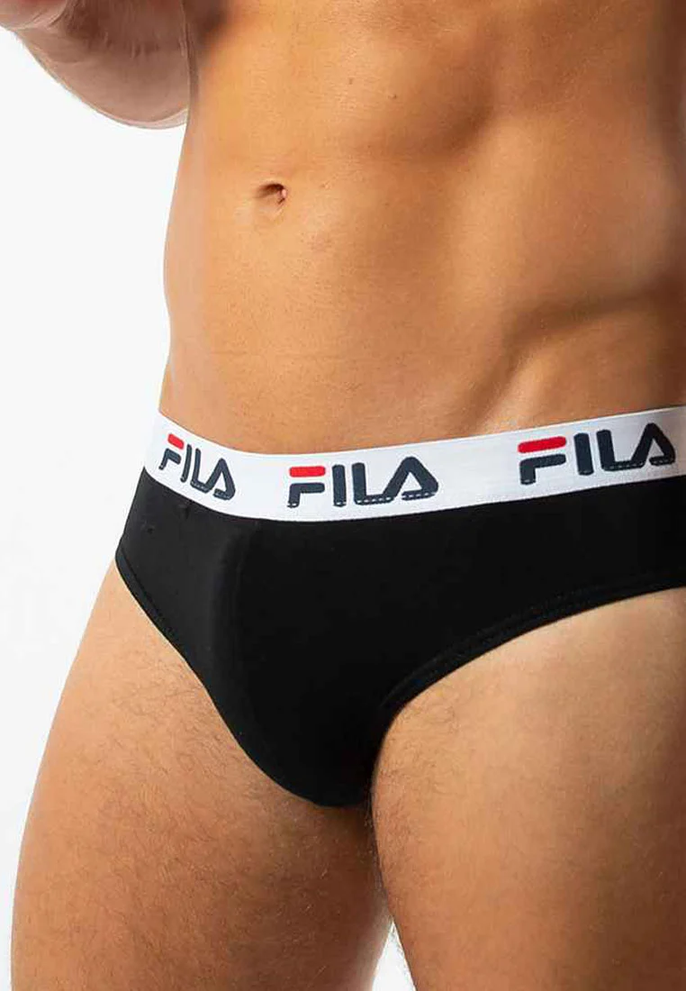 FILA 2er Pack Herrenslips, weißer Bund