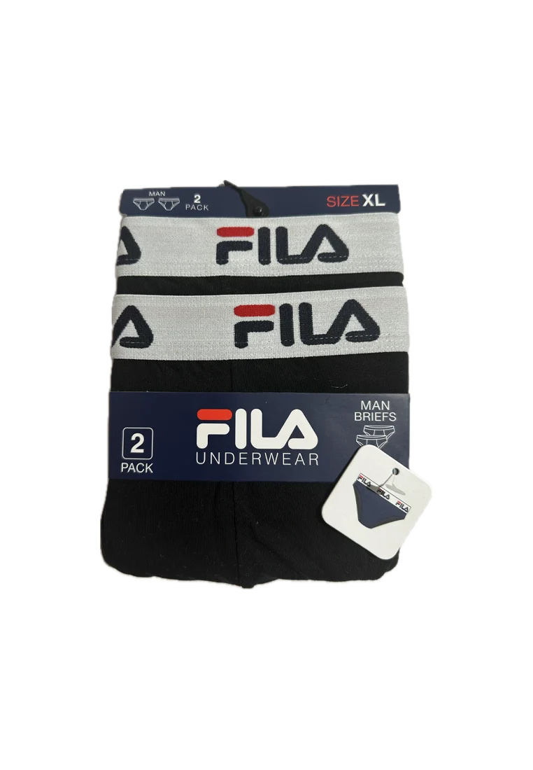 FILA 2er Pack Herrenslips, weißer Bund