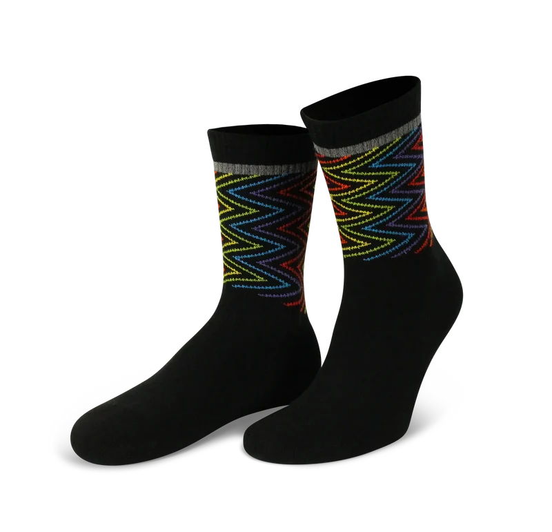 Reflektierende Socken: Rainbow Lightning (schwarz)