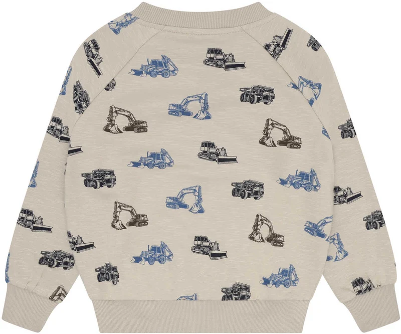 Sweatshirt Langarm mit Allover-Print – Feather Gray