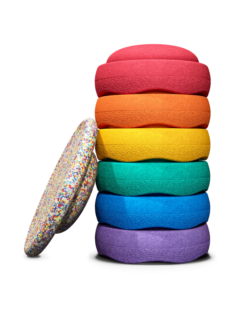 Stapelstein Rainbow classic (6 Stück + 1 Board)