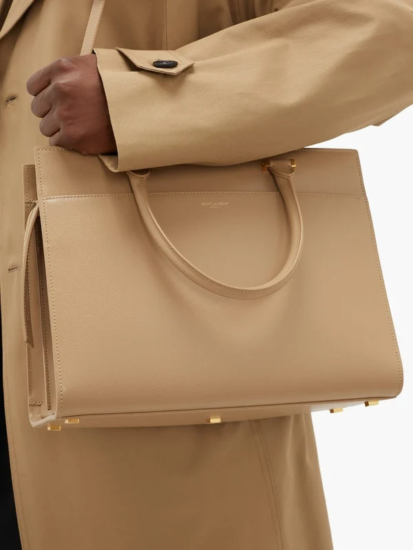 Uptown medium grained-leather handbag