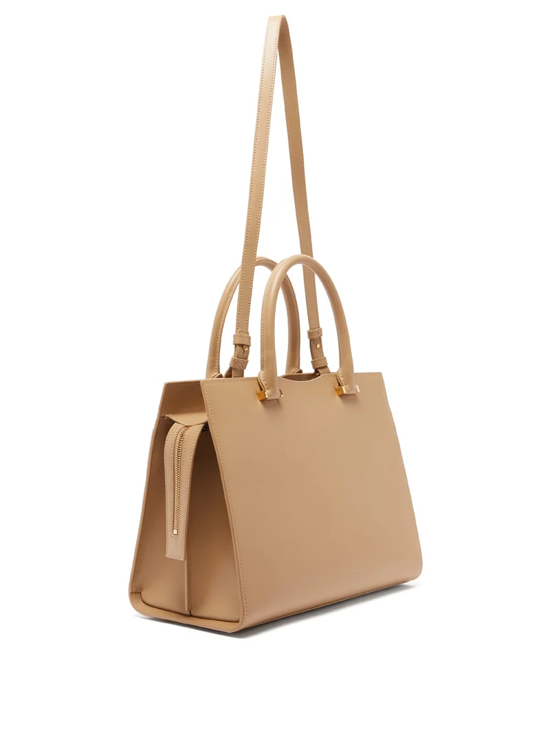 Uptown medium grained-leather handbag