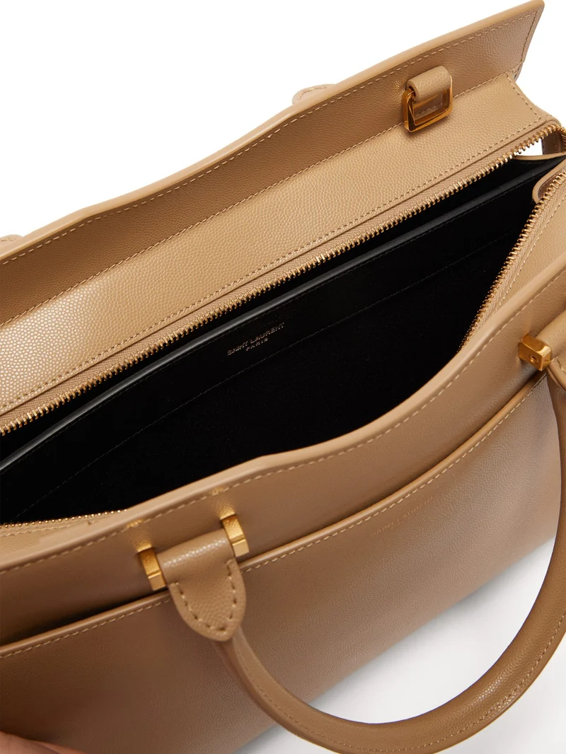 Uptown medium grained-leather handbag
