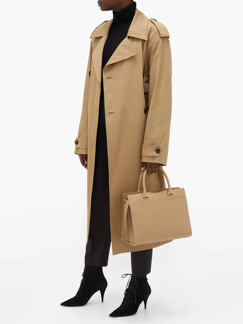 Uptown medium grained-leather handbag