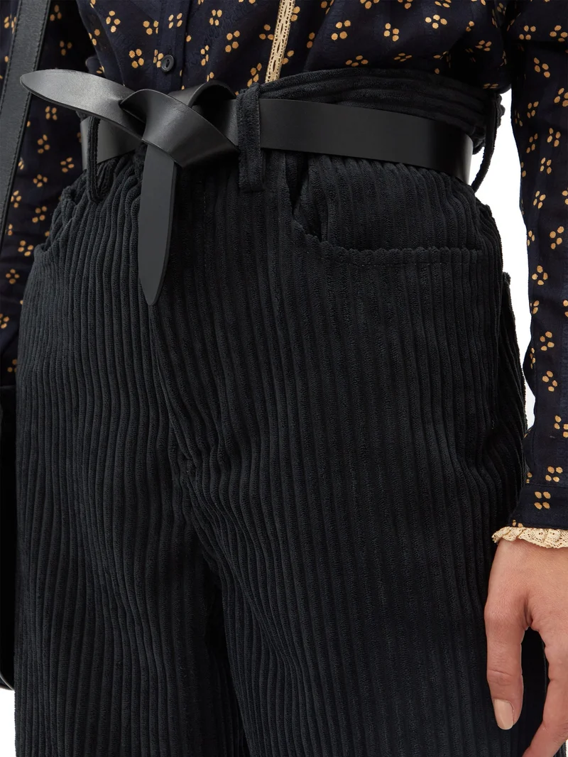 Decorsy high-rise tapered corduroy trousers