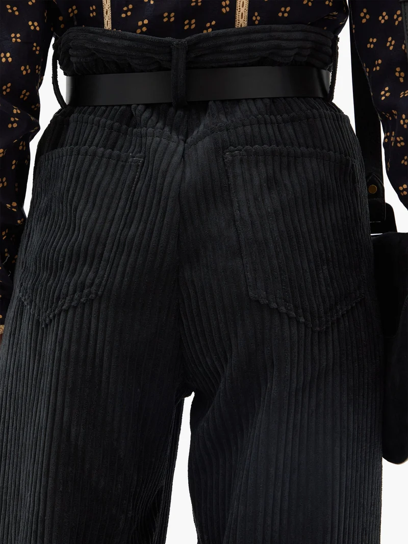 Decorsy high-rise tapered corduroy trousers