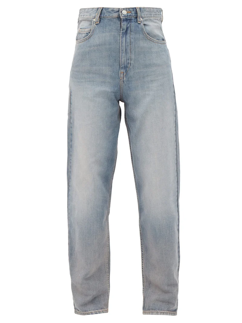 Corsy high-rise tapered-leg jeans