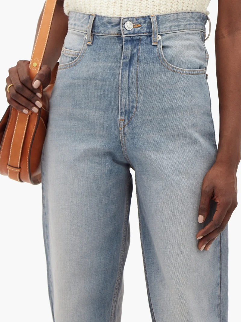 Corsy high-rise tapered-leg jeans