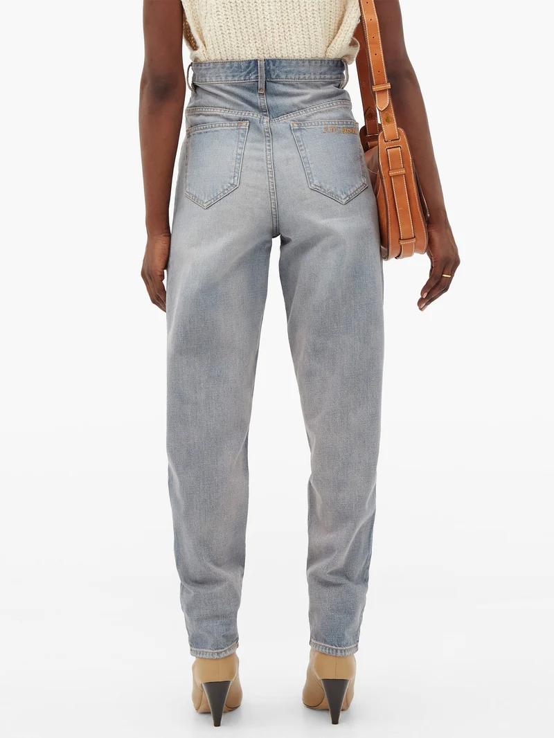 Corsy high-rise tapered-leg jeans