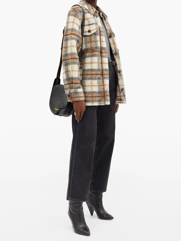 Gastoni checked wool-blend shirt jacket