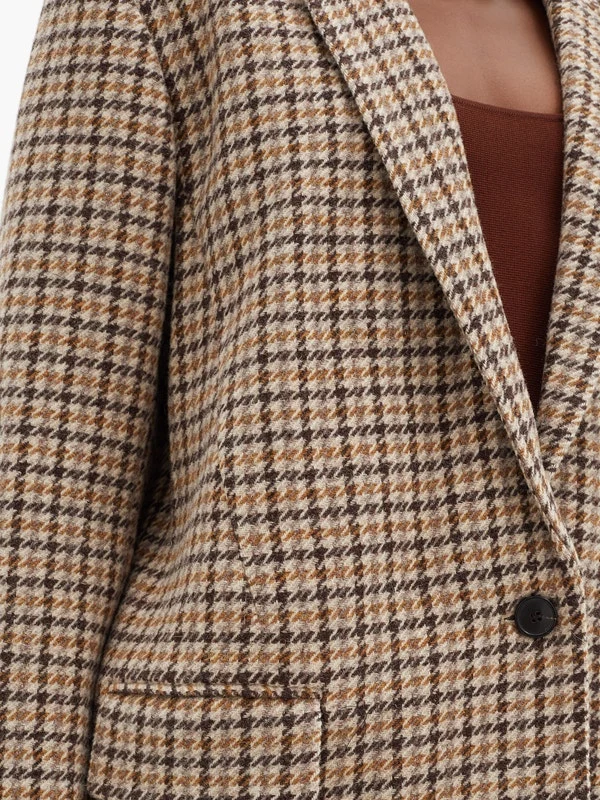 Kaito single-breasted houndstooth wool jacket