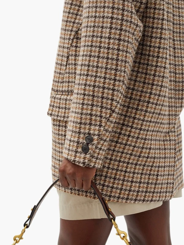 Kaito single-breasted houndstooth wool jacket